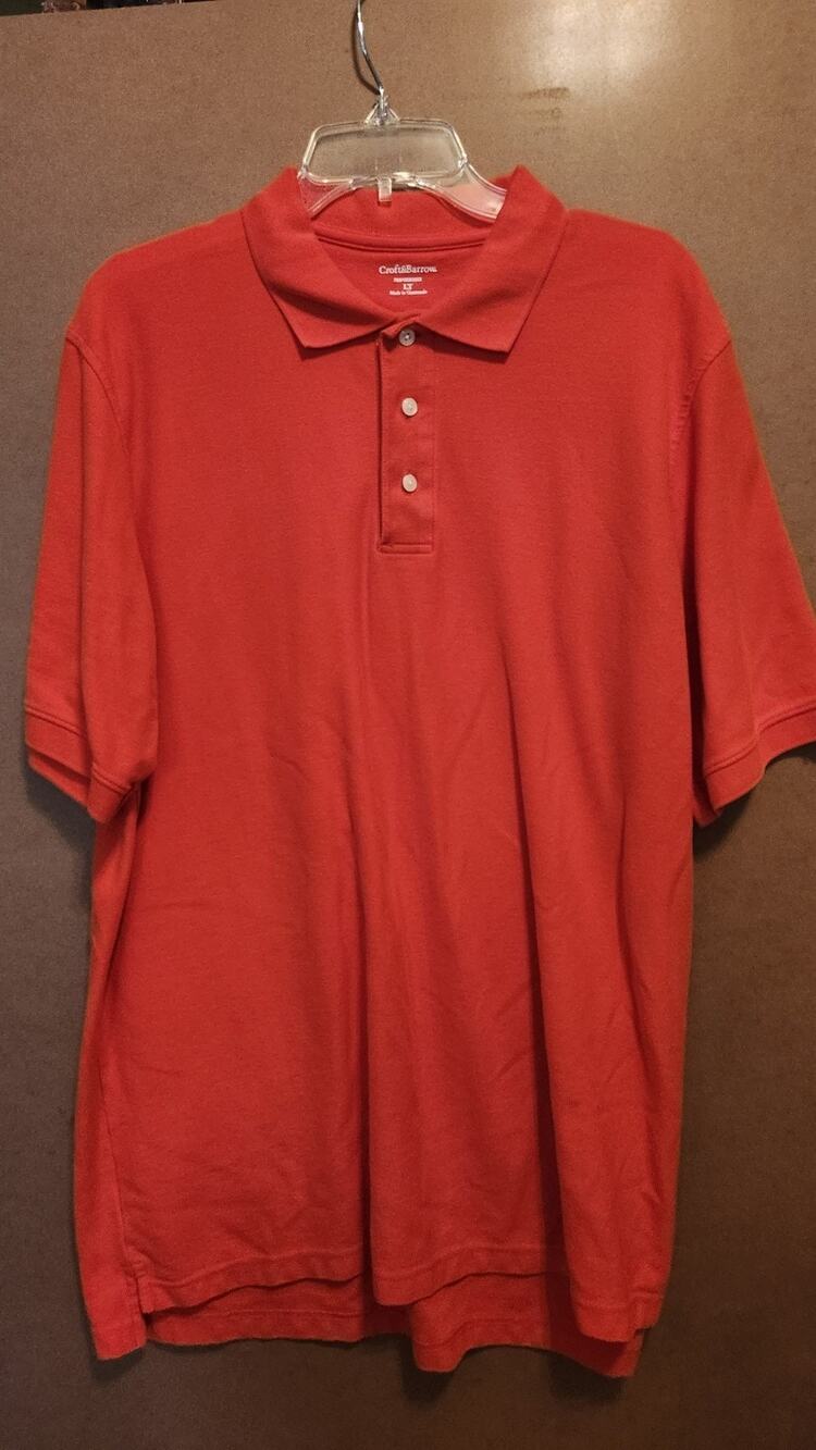 Croft & Barrow Performance Men's Size LT Polo Shirt Red Short Sleeve #531